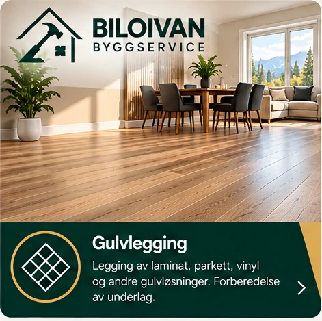 Gulvlegging – Biloivan Byggservice, illustrasjonsbilde