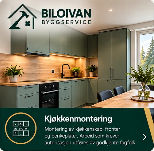 Kjøkkenmontering – Biloivan Byggservice, illustrasjonsbilde