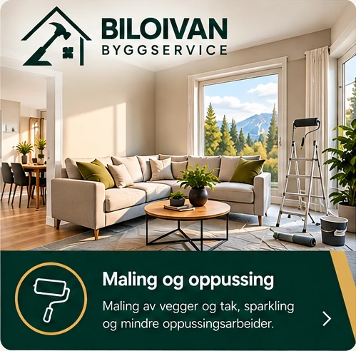 Maling og oppussing – Biloivan Byggservice, illustrasjonsbilde