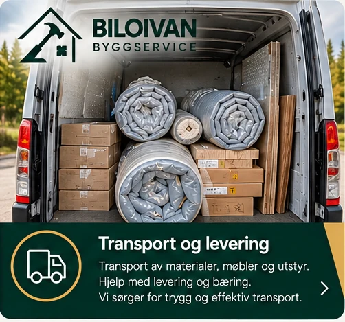 Transport og levering – Biloivan Byggservice, illustrasjonsbilde